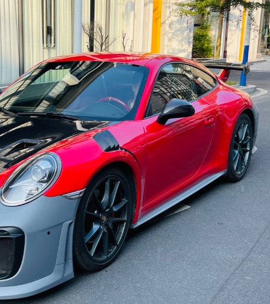 Porsche 911 991.1 Carrera Base/S/T 2012 2013 2014 2015 2016 & 991.2 Carrera Base/S/T 2017 2018 2019 with Aftermarket Parts – GT2RS Conversion Style Side Skirts PP Polypropylene