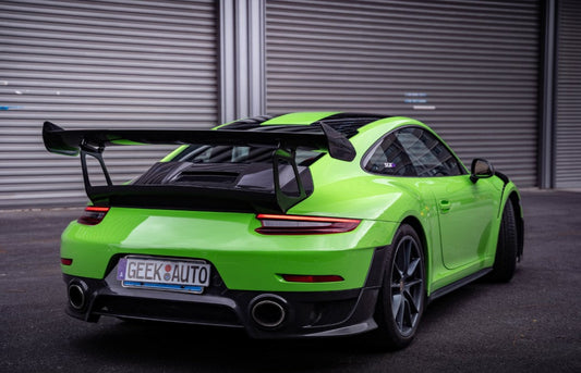 Porsche 911 991.2 Carrera Base/S/T 2017 2018 2019 with Aftermarket Parts – GT2RS Conversion Style Rear Bumper & Trims PP Polypropylene / Dry Pre-preg Carbon Fiber from Dupont Tech