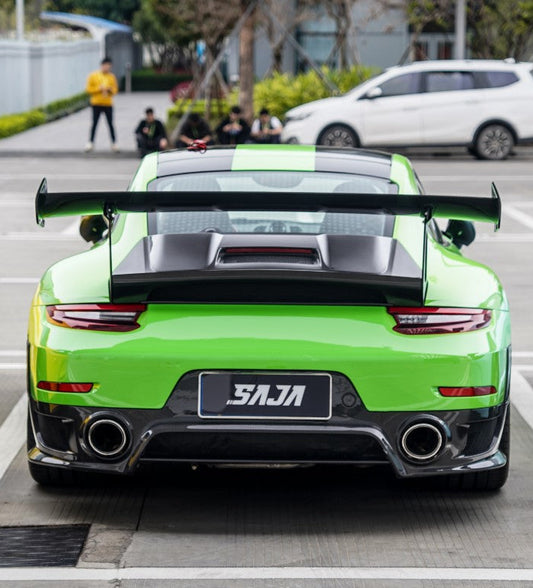 Porsche 911 991.2 Carrera Base/S/T 2017 2018 2019 with Aftermarket Parts – GT2RS Conversion Style Rear Bumper & Trims PP Polypropylene / Dry Pre-preg Carbon Fiber from Dupont Tech