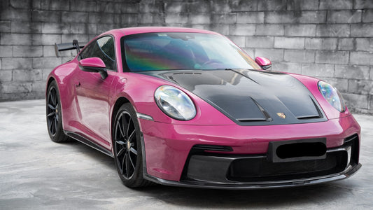Porsche 911 992.1 Carerra Base/S/T/4/4S/Targa 4/Targa 4S/GTS/GT3/Turbo/Turbo S/ST 2020 2021 2022 2023 2024 & 911 992.2 Carerra Base/S/T/4/4S/Targa 4/Targa 4S/GTS/GT3/Turbo/Turbo S 2025-ON & (designed to be installed on DuPont Tech GT3 conversion front bumper ONLY) with Aftermarket Parts - GT3 Conversion Style Grill Dry Pre-preg Carbon Fiber from Dupont Tech