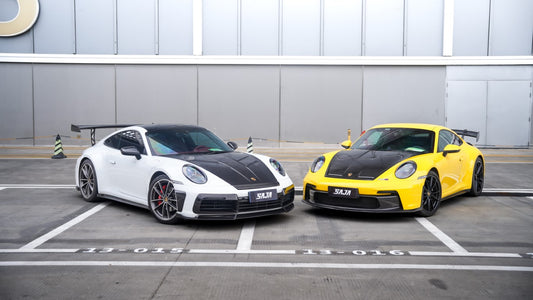 Porsche 911 992.1 Carerra Base/S/T/4/4S/Targa 4/Targa 4S/GTS/GT3/Turbo/Turbo S/ST 2020 2021 2022 2023 2024 & 911 992.2 Carerra Base/S/T/4/4S/Targa 4/Targa 4S/GTS/GT3/Turbo/Turbo S 2025-ON with Aftermarket Parts – GT2RS Conversion Style Front Bumper & Trims PP Polypropylene / Dry Pre-preg Carbon Fiber from Dupont Tech