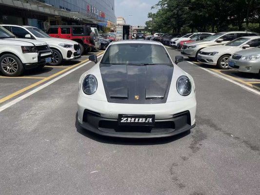 Porsche 911 992.1 Carerra Base/S/T/4/4S/Targa 4/Targa 4S/GTS/GT3/Turbo/Turbo S/ST 2020 2021 2022 2023 2024 & 911 992.2 Carerra Base/S/T/4/4S/Targa 4/Targa 4S/GTS/GT3/Turbo/Turbo S 2025-ON with Aftermarket Parts – GT2RS Conversion Style Front Bumper & Trims PP Polypropylene / Dry Pre-preg Carbon Fiber from Dupont Tech