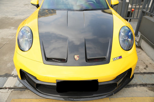 Porsche 911 992.1 Carerra Base/S/T/4/4S/Targa 4/Targa 4S/GTS/GT3/Turbo/Turbo S/ST 2020 2021 2022 2023 2024 & 911 992.2 Carerra Base/S/T/4/4S/Targa 4/Targa 4S/GTS/GT3/Turbo/Turbo S 2025-ON with Aftermarket Parts – GT2RS Conversion Style Front Bumper & Trims PP Polypropylene / Dry Pre-preg Carbon Fiber from Dupont Tech