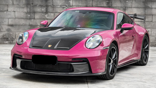 Porsche 911 992.1 Carerra Base/S/T/4/4S/Targa 4/Targa 4S/GTS/GT3/Turbo/Turbo S/ST 2020 2021 2022 2023 2024 & 911 992.2 Carerra Base/S/T/4/4S/Targa 4/Targa 4S/GTS/GT3/Turbo/Turbo S 2025-ON with Aftermarket Parts – GT2RS Conversion Style Front Bumper & Trims PP Polypropylene / Dry Pre-preg Carbon Fiber from Dupont Tech