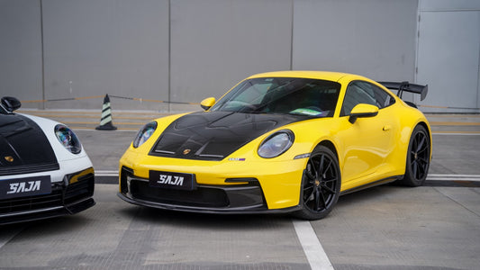 Porsche 911 992.1 Carerra Base/S/T/4/4S/Targa 4/Targa 4S/GTS/GT3/Turbo/Turbo S/ST 2020 2021 2022 2023 2024 & 911 992.2 Carerra Base/S/T/4/4S/Targa 4/Targa 4S/GTS/GT3/Turbo/Turbo S 2025-ON with Aftermarket Parts – GT2RS Conversion Style Front Bumper & Trims PP Polypropylene / Dry Pre-preg Carbon Fiber from Dupont Tech