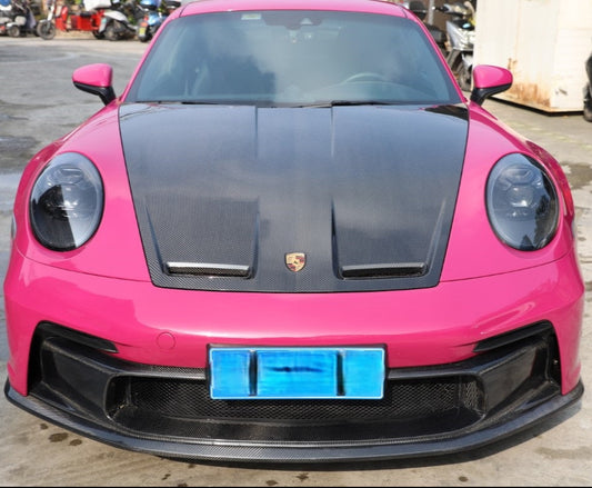 Porsche 911 992.1 Carerra Base/S/T/4/4S/Targa 4/Targa 4S/GTS/GT3/Turbo/Turbo S/ST 2020 2021 2022 2023 2024 & 911 992.2 Carerra Base/S/T/4/4S/Targa 4/Targa 4S/GTS/GT3/Turbo/Turbo S 2025-ON with Aftermarket Parts - GT3 Style Hood Dry Pre-preg Carbon Fiber from Dupont Tech