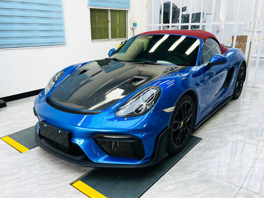 Dupont Tech GT4RS Conversion Style Front Bumper & Trim for Porsche 981 Cayman Boxster 2017-2016 PP Polypropylene / Carbon Fiber