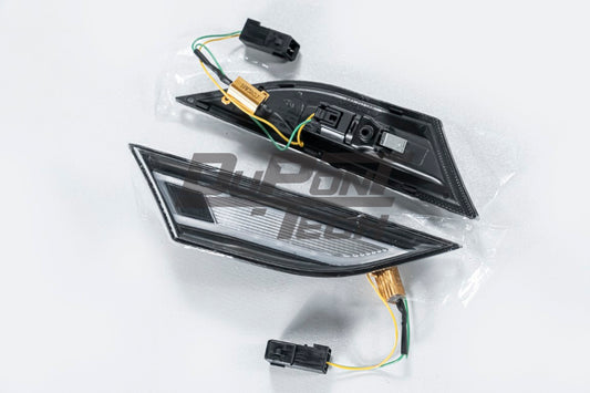 Porsche 987.1 987.2 Cayman & Boxster (all models, including Base / S / R) 2005 2006 2007 2008 2009 2010 2011 2012 with Aftermarket Parts – GT4RS Conversion Style Front Bumper & Trims PP Polypropylene / Dry Pre-preg Carbon Fiber from Dupont Tech
