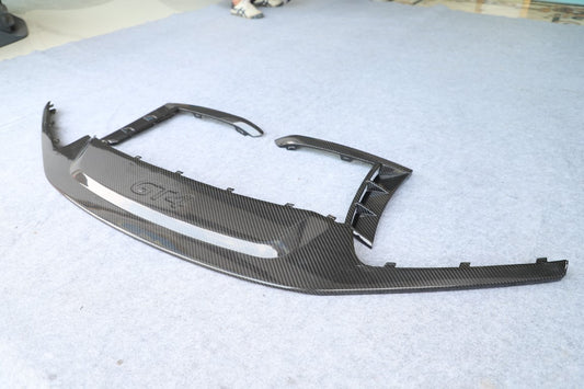 Dupont Tech With GT4 Logo Front Lip & Corner Splitters for GT4 Conversion Style Front Bumper Dry Pre-preg Carbon Fiber