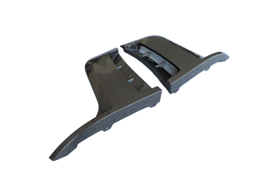 Porsche 987.1 987.2 Cayman & Boxster (all models, including Base / S / R) 2005 2006 2007 2008 2009 2010 2011 2012 & 981 Cayman & Boxster (all models, including Base / S / GTS / GT4 / Spyder) 2012 2013 2014 2015 2016 & 718 982 Cayman & Boxster (Base / T / S / GTS / GT4 / Spyder) 2017-ON & (designed to be installed on DuPont Tech GT4RS conversion front bumper ONLY) with Aftermarket Parts - GT4RS Style Front Corner Splitter Canards Dry Pre-preg Carbon Fiber from Dupont Tech