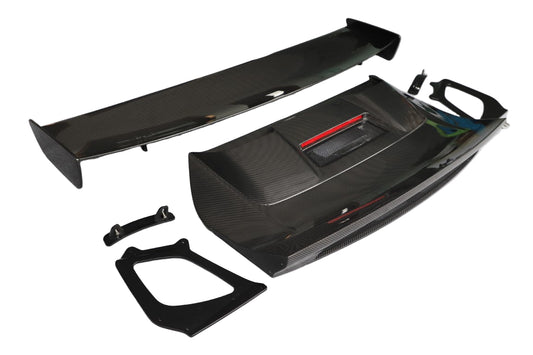 Porsche 991.1 Carrera Base/S/T/4/4S/GTS/Turbo/Turbo S 2012 2013 2014 2015 2016 & 991.2 Carrera Base/S/T/4/4S/GTS/Turbo/Turbo S 2017 2018 2019 with Aftermarket Parts - GT2RS Style Rear Wing Dry Pre-preg Carbon Fiber from Dupont Tech