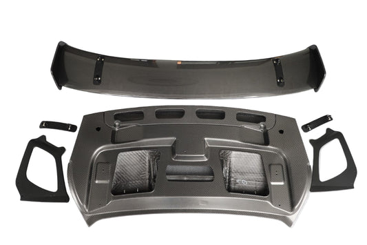 Porsche 991.1 Carrera Base/S/T/4/4S/GTS/Turbo/Turbo S 2012 2013 2014 2015 2016 & 991.2 Carrera Base/S/T/4/4S/GTS/Turbo/Turbo S 2017 2018 2019 with Aftermarket Parts - GT2RS Style Rear Wing Dry Pre-preg Carbon Fiber from Dupont Tech