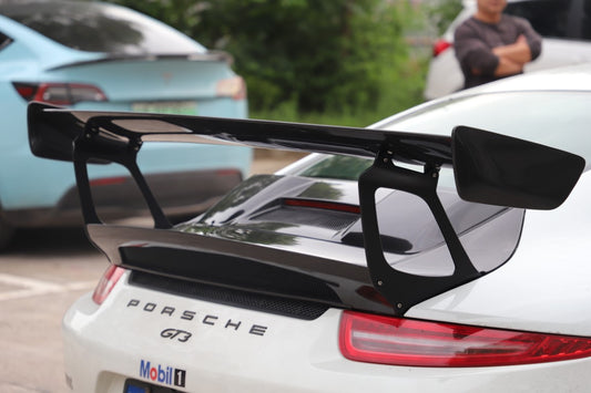 Porsche 991.1 Carrera Base/S/T/4/4S/GTS/Turbo/Turbo S 2012 2013 2014 2015 2016 & 991.2 Carrera Base/S/T/4/4S/GTS/Turbo/Turbo S 2017 2018 2019 with Aftermarket Parts - GT2RS Style Rear Wing Dry Pre-preg Carbon Fiber from Dupont Tech