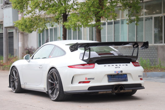 Porsche 991.1 Carrera Base/S/T/4/4S/GTS/Turbo/Turbo S 2012 2013 2014 2015 2016 & 991.2 Carrera Base/S/T/4/4S/GTS/Turbo/Turbo S 2017 2018 2019 with Aftermarket Parts - GT2RS Style Rear Wing Dry Pre-preg Carbon Fiber from Dupont Tech