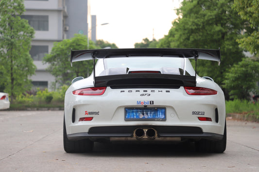 Porsche 991.1 Carrera Base/S/T/4/4S/GTS/Turbo/Turbo S 2012 2013 2014 2015 2016 & 991.2 Carrera Base/S/T/4/4S/GTS/Turbo/Turbo S 2017 2018 2019 with Aftermarket Parts - GT2RS Style Rear Wing Dry Pre-preg Carbon Fiber from Dupont Tech