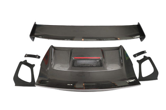 Porsche 991.1 Carrera Base/S/T/4/4S/GTS/Turbo/Turbo S 2012 2013 2014 2015 2016 & 991.2 Carrera Base/S/T/4/4S/GTS/Turbo/Turbo S 2017 2018 2019 with Aftermarket Parts - GT2RS Style Rear Wing Dry Pre-preg Carbon Fiber from Dupont Tech