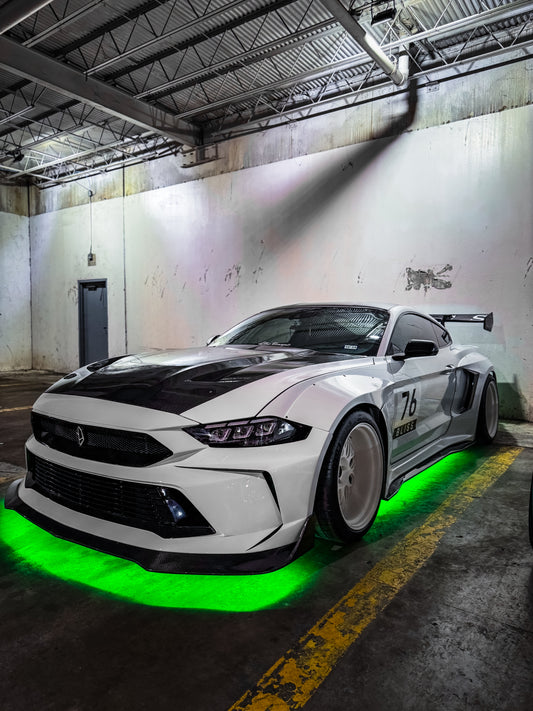 Robot Craftsman " DAWN & DUSK " Widebody Fender Flares Wheel Arches & Side Skirts for Ford Mustang Ecoboost V6 GT Mach1 Bullitt S550.2 2018-2023 Carbon Fiber / FRP