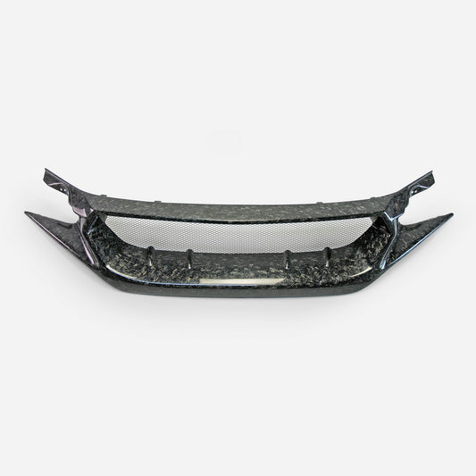 Honda Civic Type-R FK8 2017 2018 2019 2020 2021 with Aftermarket Parts - JS Style Front Grill & Front grill Emblem holder Carbon Fiber / FRP from EPR USA