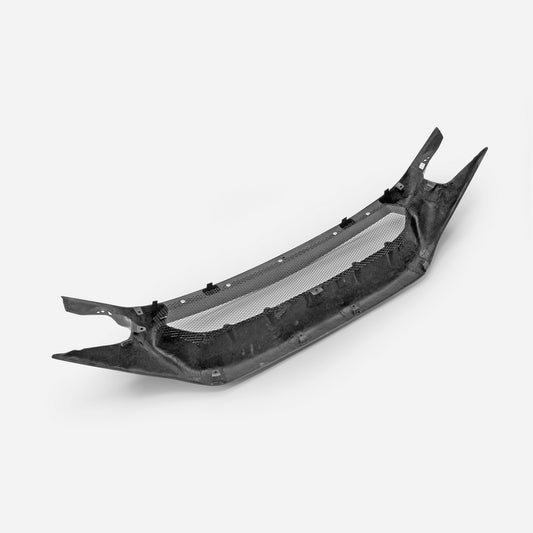 Honda Civic Type-R FK8 2017 2018 2019 2020 2021 with Aftermarket Parts - JS Style Front Grill & Front grill Emblem holder Carbon Fiber / FRP from EPR USA