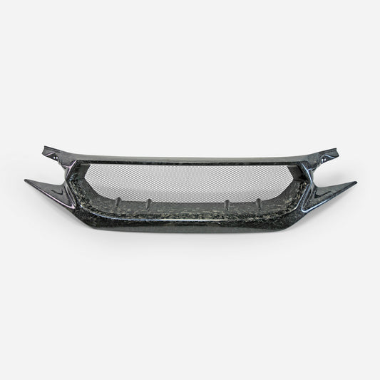 Honda Civic Type-R FK8 2017 2018 2019 2020 2021 with Aftermarket Parts - JS Style Front Grill & Front grill Emblem holder Carbon Fiber / FRP from EPR USA