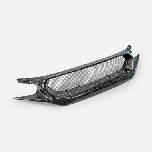 Honda Civic Type-R FK8 2017 2018 2019 2020 2021 with Aftermarket Parts - JS Style Front Grill & Front grill Emblem holder Carbon Fiber / FRP from EPR USA