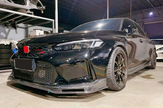 Honda Civic Type-R FL5 2023 2024 with Aftermarket Parts - SPN Style Front Lip Carbon Fiber / FRP from EPR USA