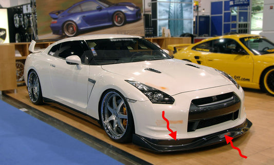 Nissan GTR R35 CBA 2008 2009 2010 2011 with Aftermarket Parts - AM Front Lip Carbon Fiber / FRP from EPR USA