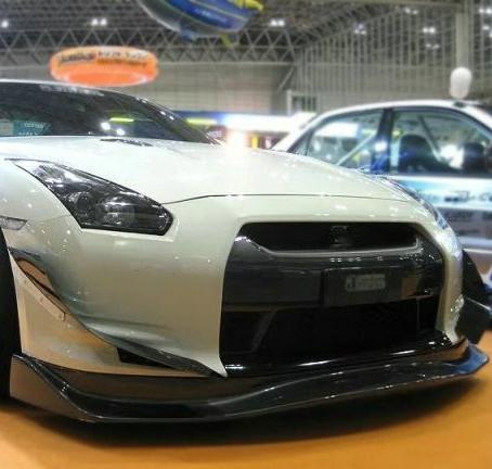 Nissan GTR R35 CBA 2008 2009 2010 2011 with Aftermarket Parts - AM Front Lip Carbon Fiber / FRP from EPR USA
