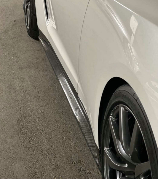 Nissan GTR R35 CBA DBA EBA 2008 2009 2010 2011 2012 2013 2014 2015 2016 2017 2018 2019 2020 2021 2022 2023 2024 with Aftermarket Parts - ZL Style Replacement Side Skirts Carbon Fiber / FRP from EPR USA