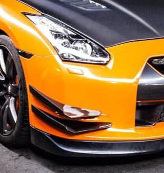 Nissan GTR R35 CBA 2008 2009 2010 2011 with Aftermarket Parts - Front Bumper Canard Carbon Fiber / FRP from EPR USA