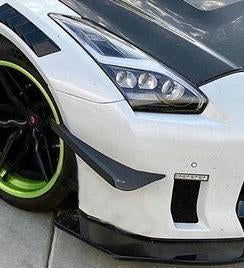 Nissan GTR R35 CBA 2008 2009 2010 2011 with Aftermarket Parts - Front Bumper Canard Carbon Fiber / FRP from EPR USA