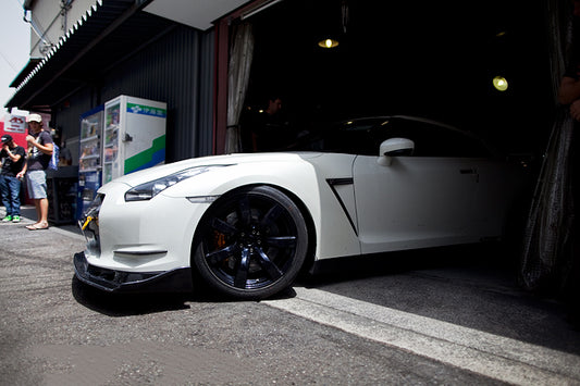 Nissan GTR R35 CBA 2008 2009 2010 2011 with Aftermarket Parts - AS Front Bumper Canard Carbon Fiber / FRP from EPR USA