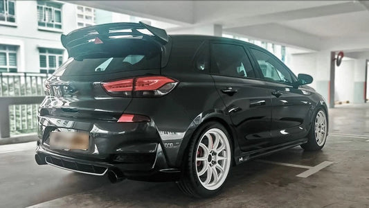 Hyundai Elantra GT N line Sport Base PD 2018–2020 with Aftermarket Parts - EPA Rear Lip Spoiler Carbon Fiber / FRP from EPR USA