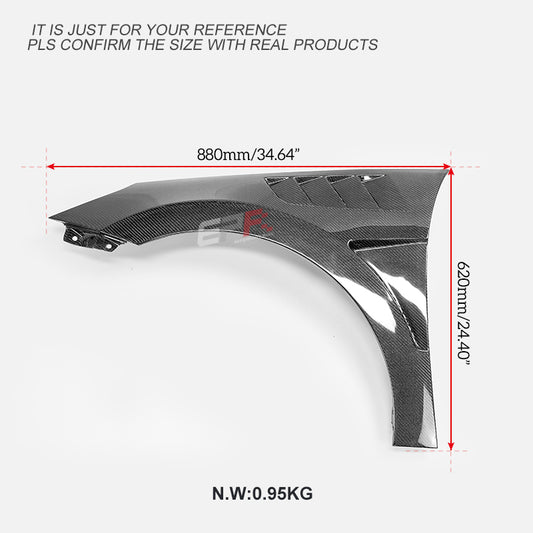 Hyundai Elantra Limited N-Line SE SEL Pre-Facelift CN7 2021 2022 2023 with Aftermarket Parts - EPA V Type Vented Front Fender Carbon Fiber from EPR USA