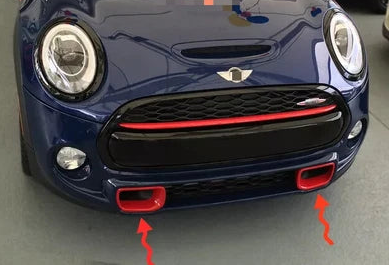 Mini Cooper S F55 F56 & 2014 2015 2016 2017 2018 Pre-LCI & 2019 2020 2021 First LCI with Aftermarket Parts - Front Bumper Duct Trim Carbon Fiber from EPR USA