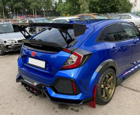 Honda Civic Type-R FK8 2017 2018 2019 2020 2021 & Civic 10th Gen FK7 2017 2018 2019 2020 2021 with Aftermarket Parts - HK Style Rear Spoiler Carbon Fiber / FRP from EPR USA
