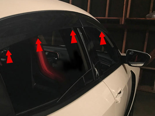 Honda Civic Type-R FK8 2017 2018 2019 2020 2021 with Aftermarket Parts - Door Window Visor Carbon Fiber / FRP from EPR USA