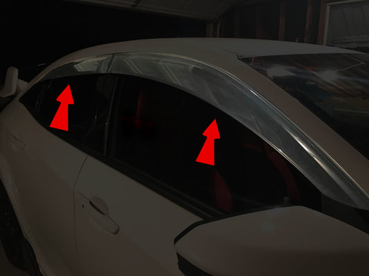 Honda Civic Type-R FK8 2017 2018 2019 2020 2021 with Aftermarket Parts - Door Window Visor Carbon Fiber / FRP from EPR USA