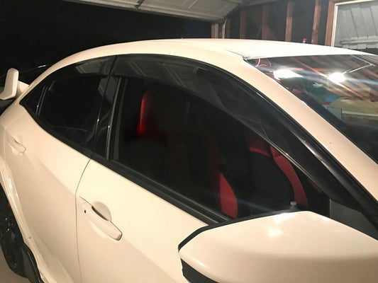 Honda Civic Type-R FK8 2017 2018 2019 2020 2021 with Aftermarket Parts - Door Window Visor Carbon Fiber / FRP from EPR USA