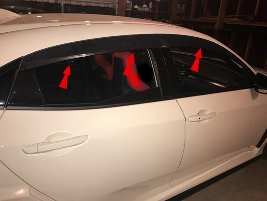 Honda Civic Type-R FK8 2017 2018 2019 2020 2021 with Aftermarket Parts - Door Window Visor Carbon Fiber / FRP from EPR USA