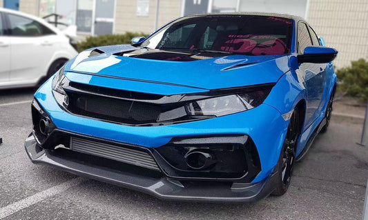 Honda Civic Type-R FK8 2017 2018 2019 2020 2021 with Aftermarket Parts - VRS2 Style Front bumper FRP from EPR USA