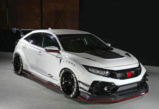 Honda Civic Type-R FK8 2017 2018 2019 2020 2021 with Aftermarket Parts - VRSW Style Front Fender Carbon Fiber/FRP from EPR USA