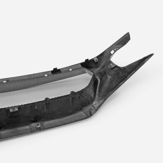 Honda Civic Type-R FK8 2017 2018 2019 2020 2021 with Aftermarket Parts - JS Style Front Grill & Front grill Emblem holder Carbon Fiber / FRP from EPR USA