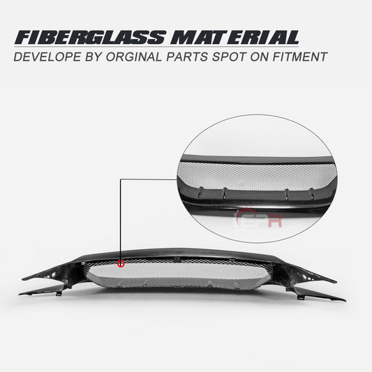 Honda Civic Type-R FK8 2017 2018 2019 2020 2021 with Aftermarket Parts - JS Style Front Grill & Front grill Emblem holder Carbon Fiber / FRP from EPR USA
