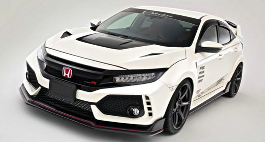 Honda Civic Type-R FK8 2017 2018 2019 2020 2021 with Aftermarket Parts - VRS Style Front Lip Carbon Fiber / FRP from EPR USA