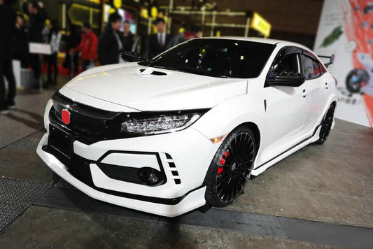 Honda Civic Type-R FK8 2017 2018 2019 2020 2021 with Aftermarket Parts - M Style Front Lip ABS from EPR USA