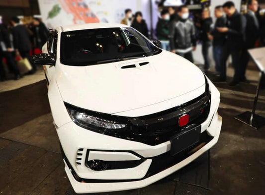 Honda Civic Type-R FK8 2017 2018 2019 2020 2021 with Aftermarket Parts - M Style Front Lip ABS from EPR USA
