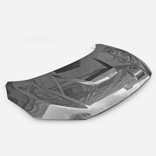 Honda Civic Type-R FK8 2017 2018 2019 2020 2021 with Aftermarket Parts - JS Style Hood Carbon Fiber / FRP from EPR USA