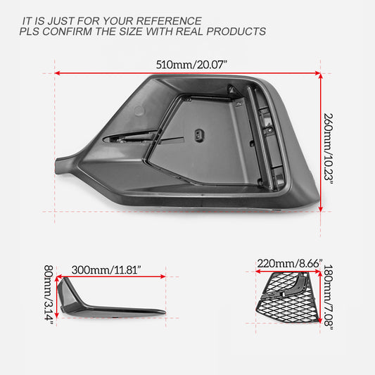 Honda Civic Type-R FK8 2017 2018 2019 2020 2021 with Aftermarket Parts - Rear Bumper Grill replacement PP from EPR USA