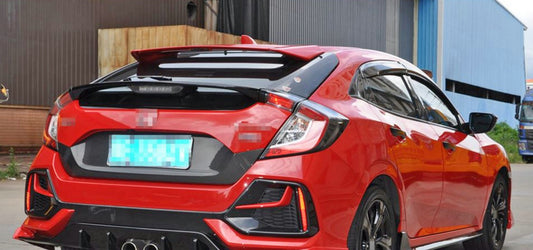 Honda Civic Type-R FK8 2017 2018 2019 2020 2021 with Aftermarket Parts - MUG Style Roof Spoiler Carbon Fiber / FRP from EPR USA